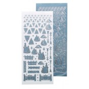 Winter scenery stickers ice blue